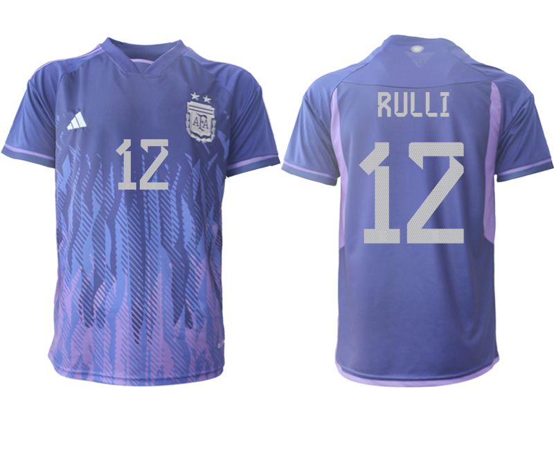 Men 2022 World Cup National Team Argentina away aaa version purple #12 Soccer Jersey->->Soccer Country Jersey